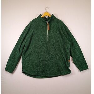 Gorpcore Maurices Womens 1X Green Sherpa Quarter Zip Fleece Pullover Sweater
